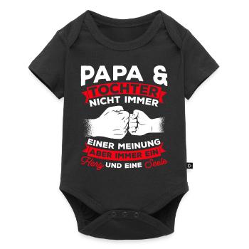 Fête des pères Papa Père Fille Famille Papa préféré - Body à manches courtes Premium Bébé - noir - Devant