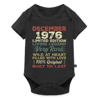 Dezember 1976 - Geburtstag Dezember 1976 Jahr - Baby Premium Kurzarmbody - Schwarz - Vorne