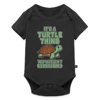 Turtle Saying Funny Turtles Gift - Baby Premium short-sleeve bodysuit - black - Front