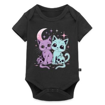 Kawaii Chat Pastel Goth Diabolique - Body à manches courtes Premium Bébé - noir - Devant