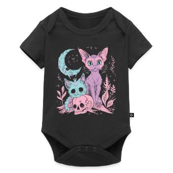 Kawaii Chat Pastel Goth Diabolique - Body à manches courtes Premium Bébé - noir - Devant