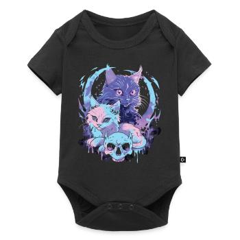 Kawaii Chat Pastel Goth Diabolique - Body à manches courtes Premium Bébé - noir - Devant