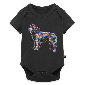 Newfoundland Dog Geometric - Baby Premium short-sleeve bodysuit - black - Front