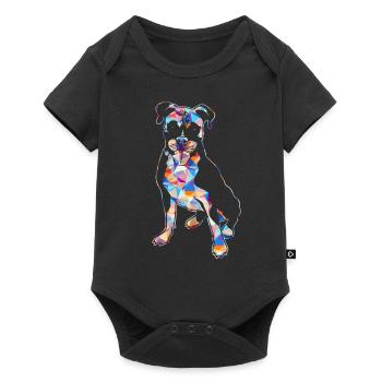 Boxer Dog Geometric - Baby Premium short-sleeve bodysuit - black - Front