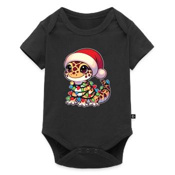 Fées de Noël Gecko léopard - Body à manches courtes Premium Bébé - noir - Devant