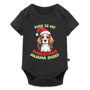 Beagle Pyjama de Noël Chiens - Body à manches courtes Premium Bébé - noir - Devant