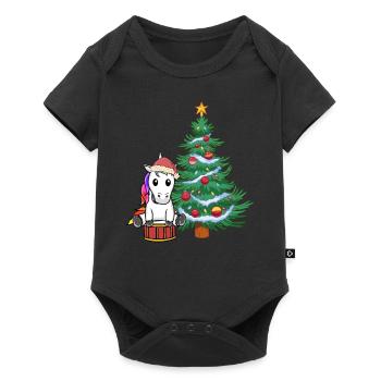 Unicorn Xmas Christmas Christmas Unicorns - Baby Premium short-sleeve bodysuit - black - Front
