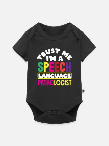 Vertrau Mir Ich Bin Sprachtherapeut - Baby Premium Kurzarmbody - Schwarz