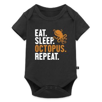 Eat Sleep Octopus Repeat Octopoda Cephalopoda - Baby Premium short-sleeve bodysuit - black - Front