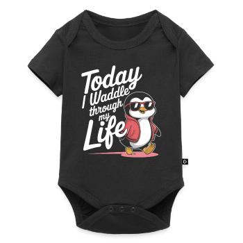 Aujourd’hui, je me dandine dans ma vie cool - Body à manches courtes Premium Bébé - noir - Devant