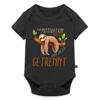 Funny Sloth, Motivation & I Life Separated - Baby Premium short-sleeve bodysuit - black - Front