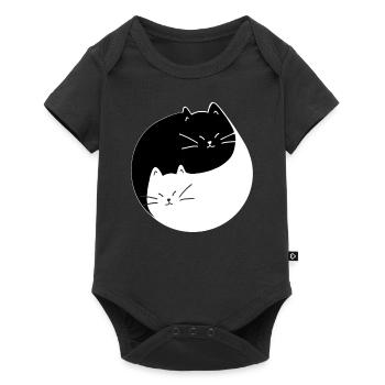Schwarz-weiße Katzen Design Chats Noir et Blanc - Body à manches courtes Premium Bébé - noir - Devant