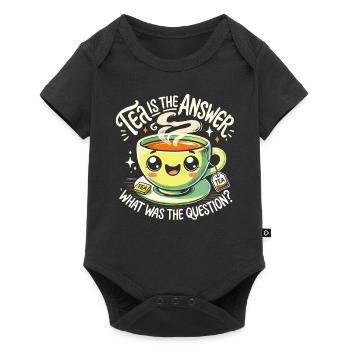 Tee ist die Antwort Was war die Frage - Baby Premium Kurzarmbody - Schwarz - Vorne