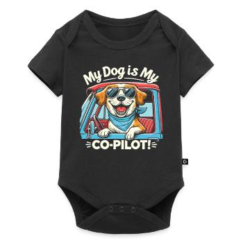 Mein Hund ist mein Co-Pilot - Baby Premium Kurzarmbody - Schwarz - Vorne