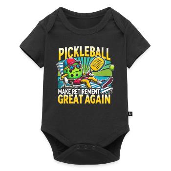 Pickleball macht den Ruhestand wieder großartig - Baby Premium Kurzarmbody - Schwarz - Vorne