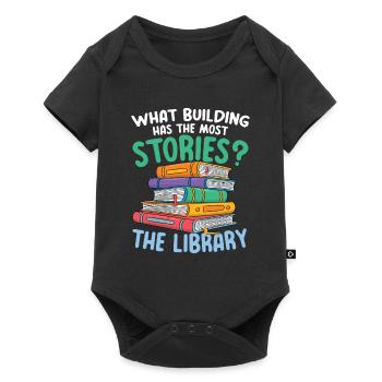 What Building Has The Most Stories The Library - Baby Premium Kurzarmbody - Schwarz - Vorne