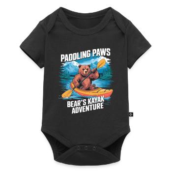Paddling Paws Bear's Kayak Adventure - Baby Premium Kurzarmbody - Schwarz - Vorne