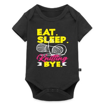 Knitting Eating Sleeping Knitting Bye - Baby Premium short-sleeve bodysuit - black - Front
