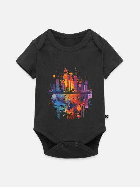 Rotterdam - Baby Premium Kurzarmbody - Schwarz