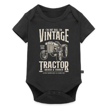 Oldtimer Traktor Bauer Geburtstag Jahrgang 1995 - Baby Premium Kurzarmbody - Schwarz - Vorne