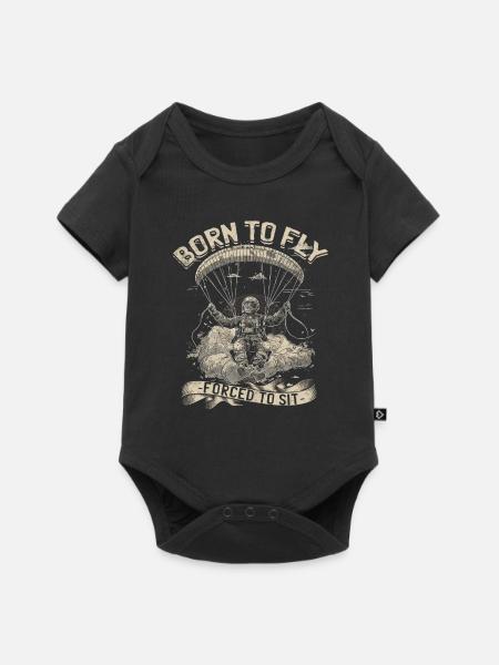 Paramotoring Motorschirm - Baby Premium Kurzarmbody - Schwarz