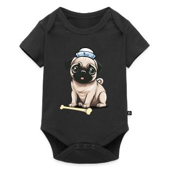 Hund Hunde maritim Moin Seemann Matrose Ahoi - Baby Premium Kurzarmbody - Schwarz - Vorne