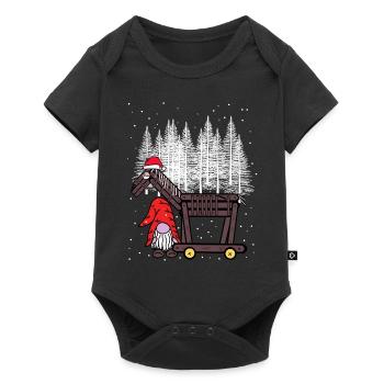 Cadeau de Noël Père Noël Cheval Drôle Drôle - Body à manches courtes Premium Bébé - noir - Devant