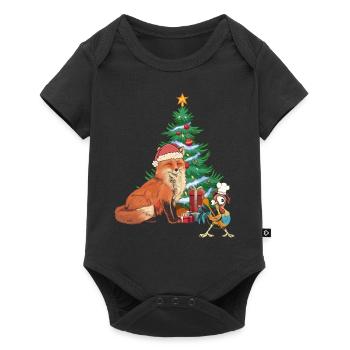 Christmas Christmas Xmas Fox Rooster - Baby Premium short-sleeve bodysuit - black - Front