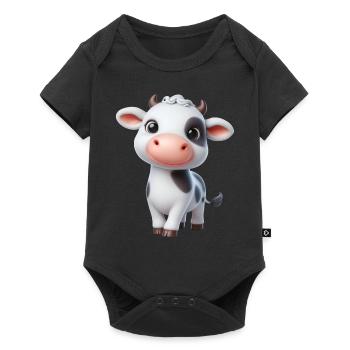 Cow 1 - Baby Premium short-sleeve bodysuit - black - Front