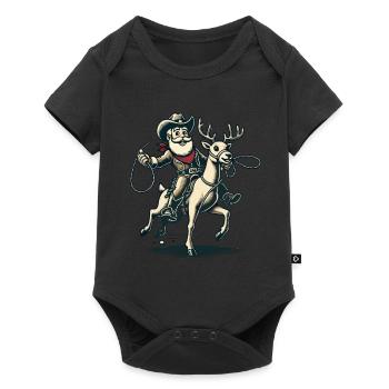 Aventure du cavalier cow-boy du Père Noël - Body à manches courtes Premium Bébé - noir - Devant