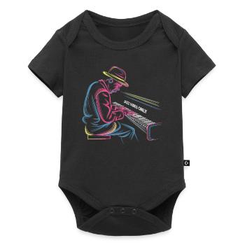 Jazz Vibes Only Klavierkunst - Baby Premium Kurzarmbody - Schwarz - Vorne