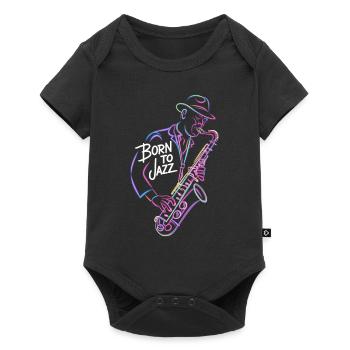 Geboren Für Jazz Saxophon Kunst - Baby Premium Kurzarmbody - Schwarz - Vorne