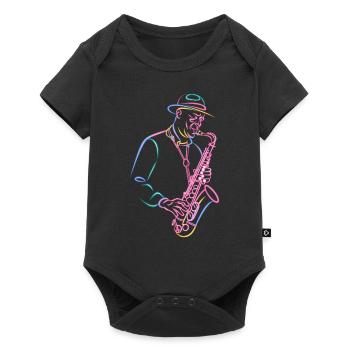 Jazz Saxophonist mit Leidenschaft - Baby Premium Kurzarmbody - Schwarz - Vorne