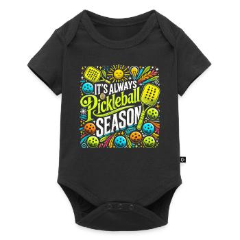 Es ist immer Pickleball-Saison - Baby Premium Kurzarmbody - Schwarz - Vorne