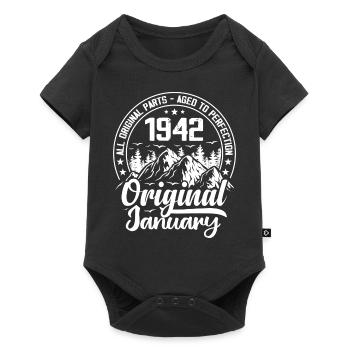 janvier 1942 Original 82 Ans Cadeau Anniversaire - Body à manches courtes Premium Bébé - noir - Devant