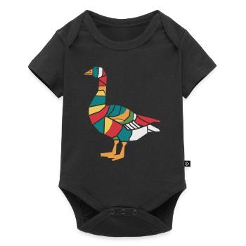 Colorful Geometric Farm Animal Graphic Goose - Baby Premium short-sleeve bodysuit - black - Front