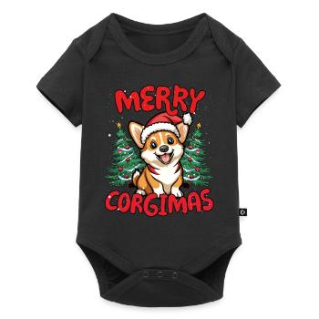 Joyeux Corgimas Drôle Corgi Noël - Body à manches courtes Premium Bébé - noir - Devant