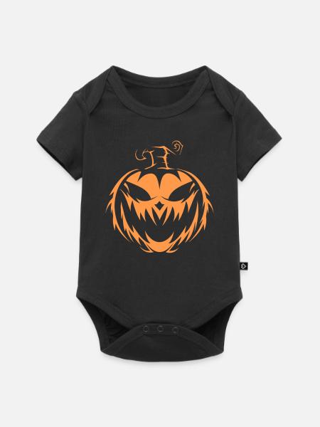 Kürbis - Baby Premium Kurzarmbody - Schwarz