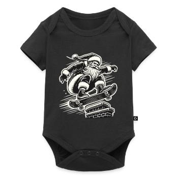 Noël Père Noël Skateboard Style Streetwear - Body à manches courtes Premium Bébé - noir - Devant