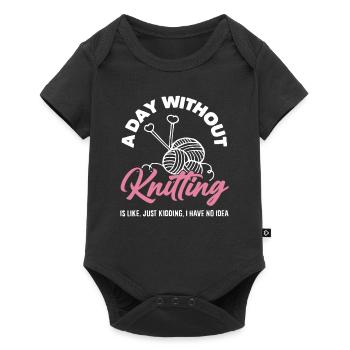 Une journée sans tricoter, je ne sais pas - Body à manches courtes Premium Bébé - noir - Devant