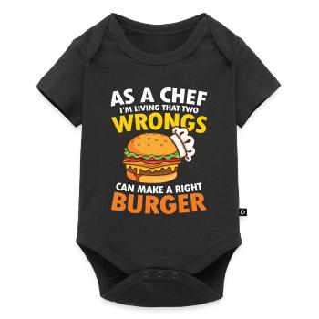 Make a right Burger für einen Burger Esser - Baby Premium Kurzarmbody - Schwarz - Vorne