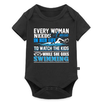 Swimming Every Woman Needs A Man In Her Life - Baby Premium short-sleeve bodysuit - black - Front