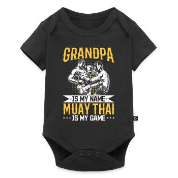 Papy c’est mon prénom Muay Thai c’est mon jeu - Muay Tha - Body à manches courtes Premium Bébé - noir - Devant
