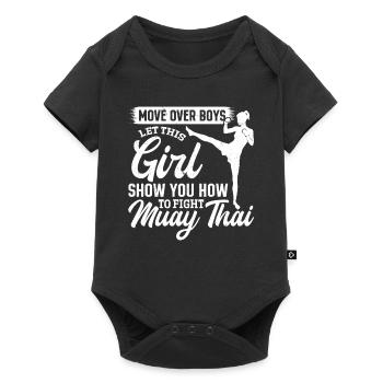 Move over boys let this girl show you how to fight - Baby Premium short-sleeve bodysuit - black - Front