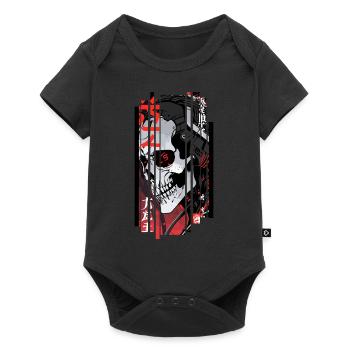 Cyborg black kanji skull - Baby Premium short-sleeve bodysuit - black - Front