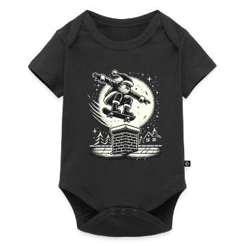 Christmas Skater Santa Streetwear Style - Baby Premium short-sleeve bodysuit - black - Front