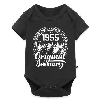 janvier 1955 Original 69 Ans Cadeau Anniversaire - Body à manches courtes Premium Bébé - noir - Devant
