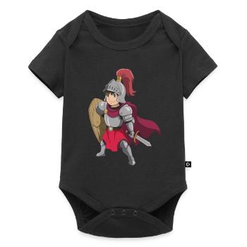 Freundlicher Ritter als Geburtstagsgeschenk Design - Baby Premium Kurzarmbody - Schwarz - Vorne