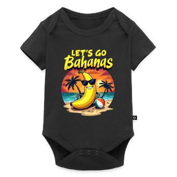 Fun Tropical Beach Scene Let's Go Bahanas - Baby Premium Kurzarmbody - Schwarz - Vorne