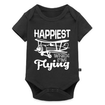 Pilot Happiest When I'm Flying - Baby Premium short-sleeve bodysuit - black - Front